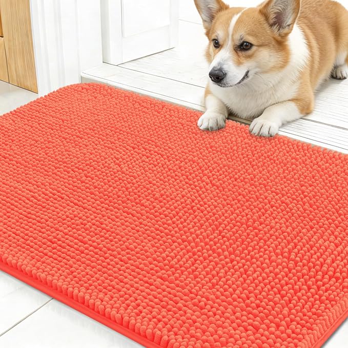 OLANLY Dog Door Mat for Muddy Paws 30x17, Super Absorbent Chenille Mud Mat | by OLANLY