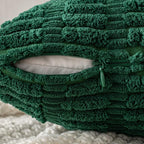 MIULEE Corduroy Decorative Throw Pillow Covers 18x18 Dark Green Pack of 2 | - Image 5