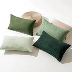MIULEE Soft Corduroy Decorative Lumbar Pillow Covers Forest Green 12x20 | Set - Image 2