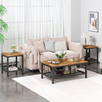 furlinkhm Coffee Table Set of 3, Industrial Coffee Table - Image 3