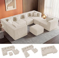 MONVANE Modular Sectional Sofa, Oversized 8 Seat Convertible U Shaped Couch by MONVANE