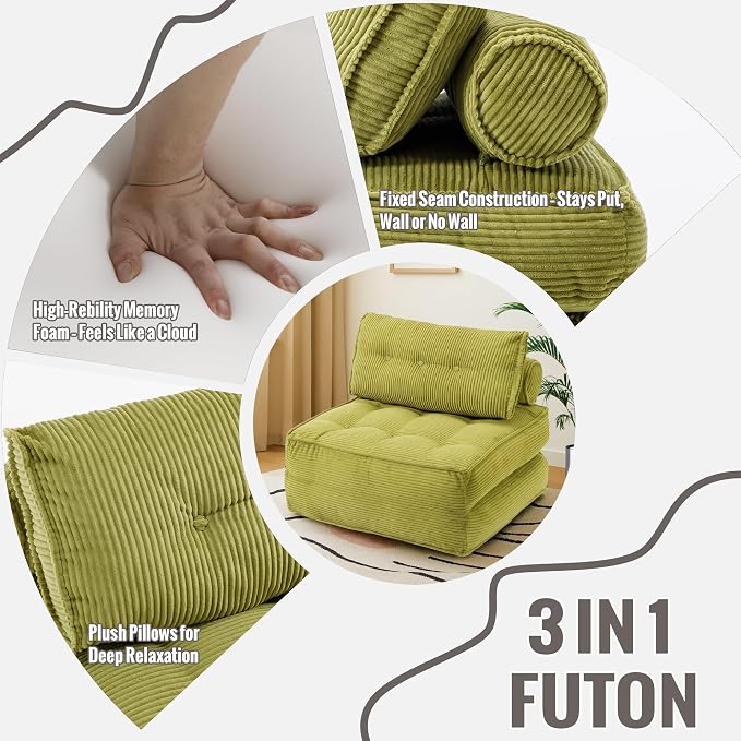 Folding Sofa Bed Convertible Sleeper Chair 33" - Image 3