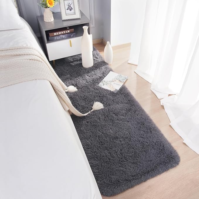 Chicrug Soft Runner Rugs for Bedroom Living Room Plush Fluffy Rug 2x10 | Shag - Image 3