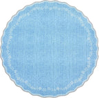 GarveeHome Round Rugs 4ft Scalloped Washable Small Circle Rug - Image 5