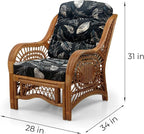 Malibu Lounge Set of 4: 2 Natural Rattan Wicker Chairs, Three-Seater Sofa and - Image 3