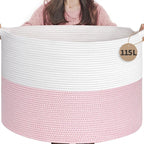 INDRESSME 115L Extra Large Pink Laundry Basket by INDRESSME