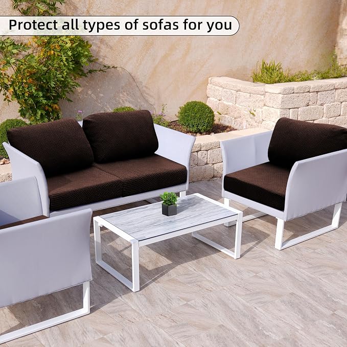 12PCS Patio Cushion Covers, Patio Furniture Couch Seat Slipcovers | Washable - Image 5