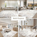 Beige Grey 10x14 Washable Area Rugs - Image 5