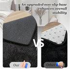 Area Rug Living Room Bedroom: 6x9 Fluffy Plush Shag Carpet Black | - Image 6