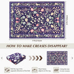 Area Rugs for Living Room, Washable 5x7 Purple Blue Vintage Rug for Bedroom - Image 2