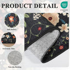 DUKINO 3x5 Area Rug, Floral Washable Rug - Image 5