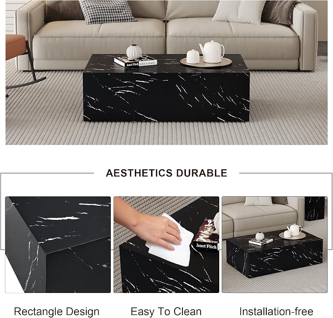 39.3'' Marble Coffee Table - Image 4