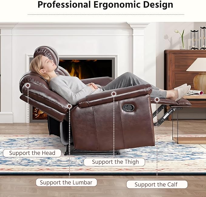 ANJ Premium Genuine Manual Reclining Sofa Set - Image 6