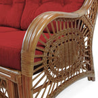 Malibu Lounge Set of 4: 2 Natural Rattan Wicker Chairs, Three-Seater Sofa - Image 8