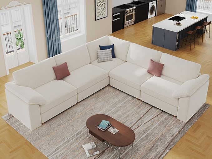 EASE MOOSE Sectional Modular Sofa, Oversized L Shape Sectional Wide Deep seat - Image 4