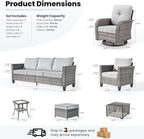 ovios 9 Pieces Patio Furniture Set, Outdoor Wicker Sofa Couch - Image 9