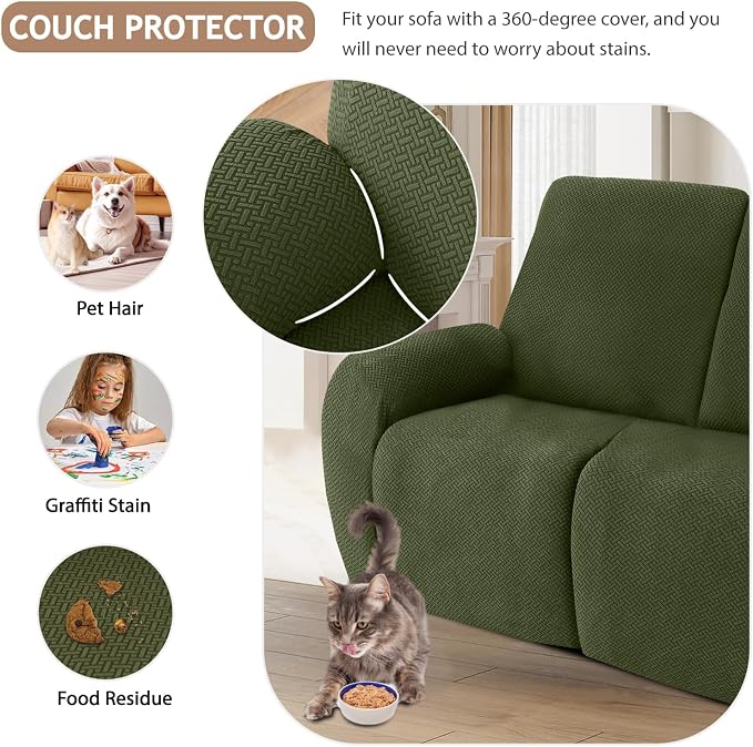 ALIECOM 100% Waterproof Recliner Sectional Couch Covers L Shape Stretch Corner - Image 6