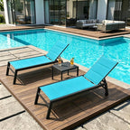 PURPLE LEAF Outdoor Chaise Lounge Set of 2 Aluminum Patio Lounge Chair by PURPLELEAF