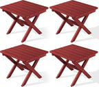 SERWALL Folding Outdoor Side Table Set of 4, Small Adirondack Side Table by SERWALL