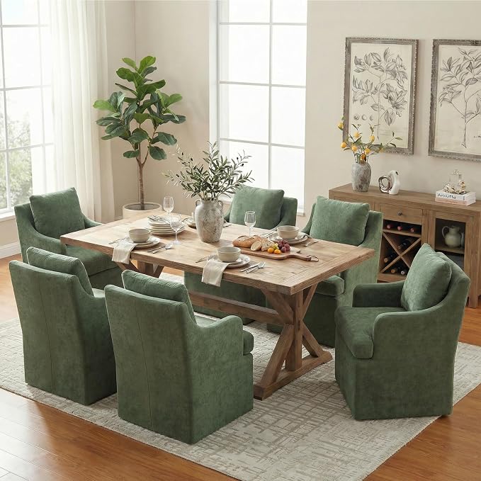 VKNOW Upholstered Dining Chairs Set of 6, Modern Kitchen Chairs Dining Room by VKNOW