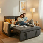 Sofa Bed, Pull Out Couch with Side Pockets, 3 in 1 Velvet Fabric Loveseat - Image 7
