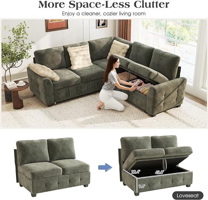 Ihanherry L-Shaped Sectional Sofa Bed - Image 5