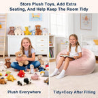 Lukeight Stuffed Animals Storage Bean Bag Chair Cover - Image 6