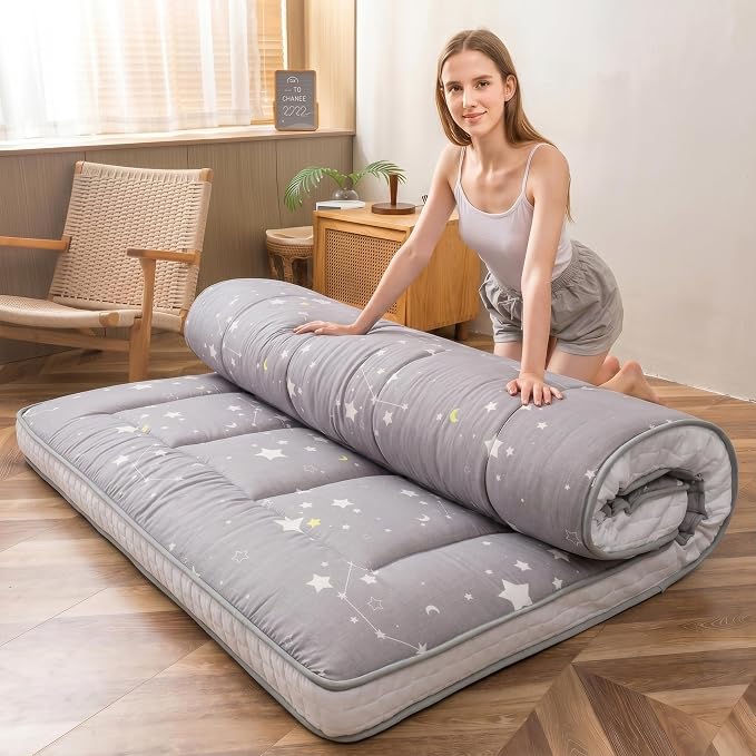 MAXYOYO Grey Constellation Futon Mattress, Japanese Floor Mattress Quilted by MAXYOYO
