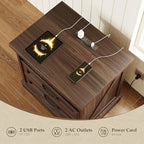 AODK 24 Inch Farmhouse Nightstand Set of 2, Bedside Tables - Image 3