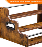 YQBRAO [Upgraded Rustic Wood Liquor Bottle Display Shelf, 3-Tier Liquor Shelf - Image 8