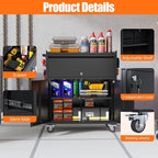 SUXXAN Metal Storage Cabinet on Wheels, Assembly Required - Image 5