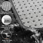 Area Rugs for Living Room, 7x10 Fluffy Black and White Modern Bedroom Rug | - Image 4