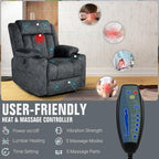 LEVELEVE Retro Rocking Recliner Chair, Massage Rocker Recliner Chair - Image 5