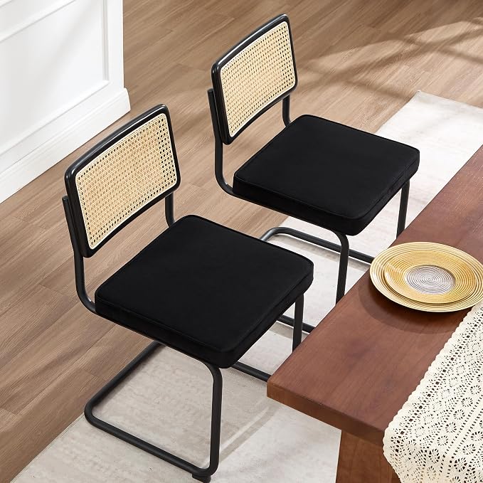 Zesthouse Natural Rattan Dining Chairs Set of 2, Modern Dining Room Chairs - Image 7