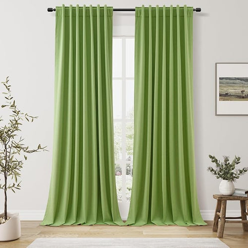 100% Blackout Curtains 102 Inch Length 2 Panels Set by Guken