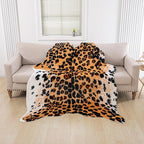 Huichenxing2021FURSTORE Faux Fur Leopard Cheetah Print Rug Brown 5.3x6.7ft | - Image 4