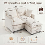 Loveseat Sofa with Ottoman, Cloud 3-Layer Cushion & 27" Deep Seat Modern Small - Image 2