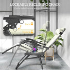 Outsunny Zero Gravity Chairs Set of 2, Reclining Folding Zero Gravity Lounge - Image 4