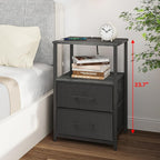 TUTOTAK End Table with Charging Station, Night Stand, Side Table with 2 USB - Image 3