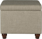 Homepop Home Decor | Upholstered MediumRectangular Storage Ottoman | Hinged Lid - Image 5