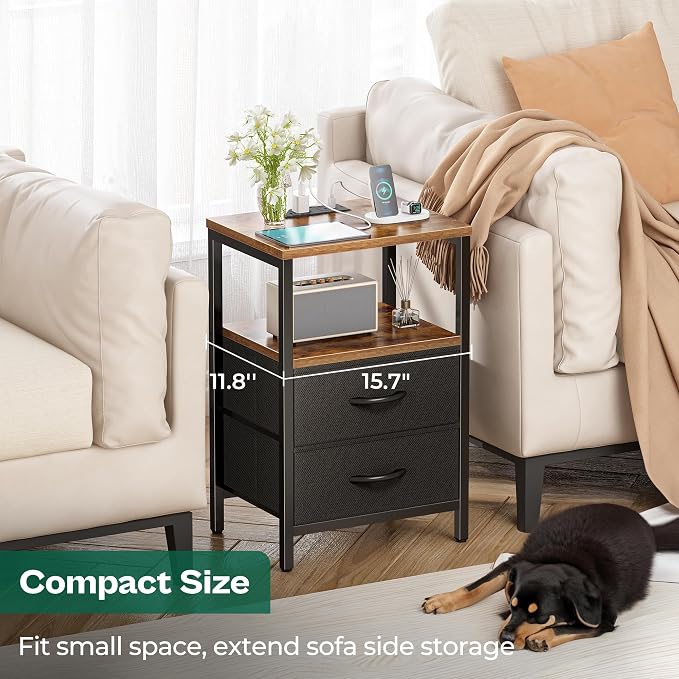 Huuger Nightstands Set of 2, End Tables - Image 6