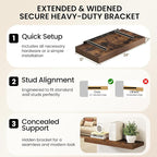 Walnut Floating Shelves 48Inch Long, 12 Inch Deep Floating Shelves - Image 6