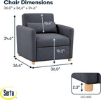 Serta® Corwin 36" Convertible Accent Chair, Dreamcoil® Comfort, FingerGuard® - Image 2