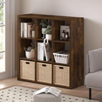 Furinno Cubicle Book Shelf, 9-Cube Bookshelf, Extra Thick Frame Reversible - Image 2