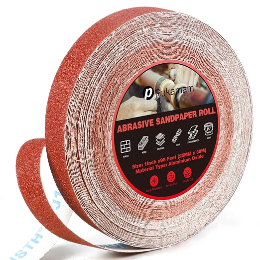 Emery Cloth Roll, 80 Grit Sandpaper Roll, Wet and Dry Emory Cloths by Pukamam