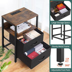 Yoobure Nightstand with Charging Station, Small Night Stand with Fabric Drawers - Image 7