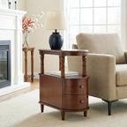 Narrow End Table with 2 Storage Drawers, Retro Vintage Sofa Beside Table - Image 4