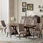 COLAMY Fabric Side Dining Chairs Set of 6, Wingback Upholstered Dining Room by COLAMYHOME
