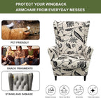 HAOYONG Wing Chair Slipcovers Printed Wingback Chair Covers 2 Pieces Wingback - Image 5