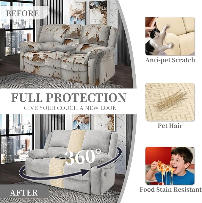 100% Waterproof Sectional Recliner Couch Covers - Image 5